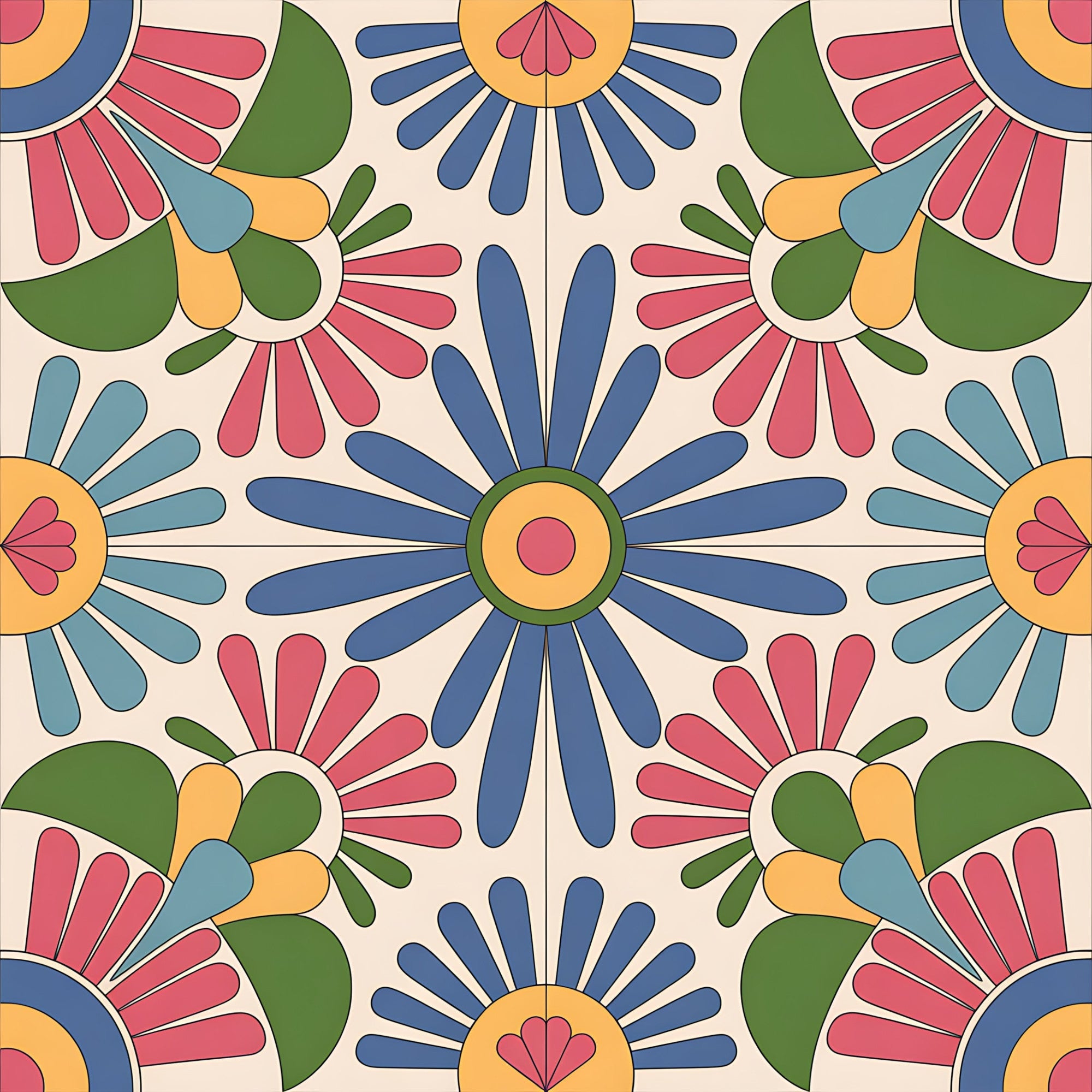 Fiesta Tiles Pattern 6 Minky Fabric