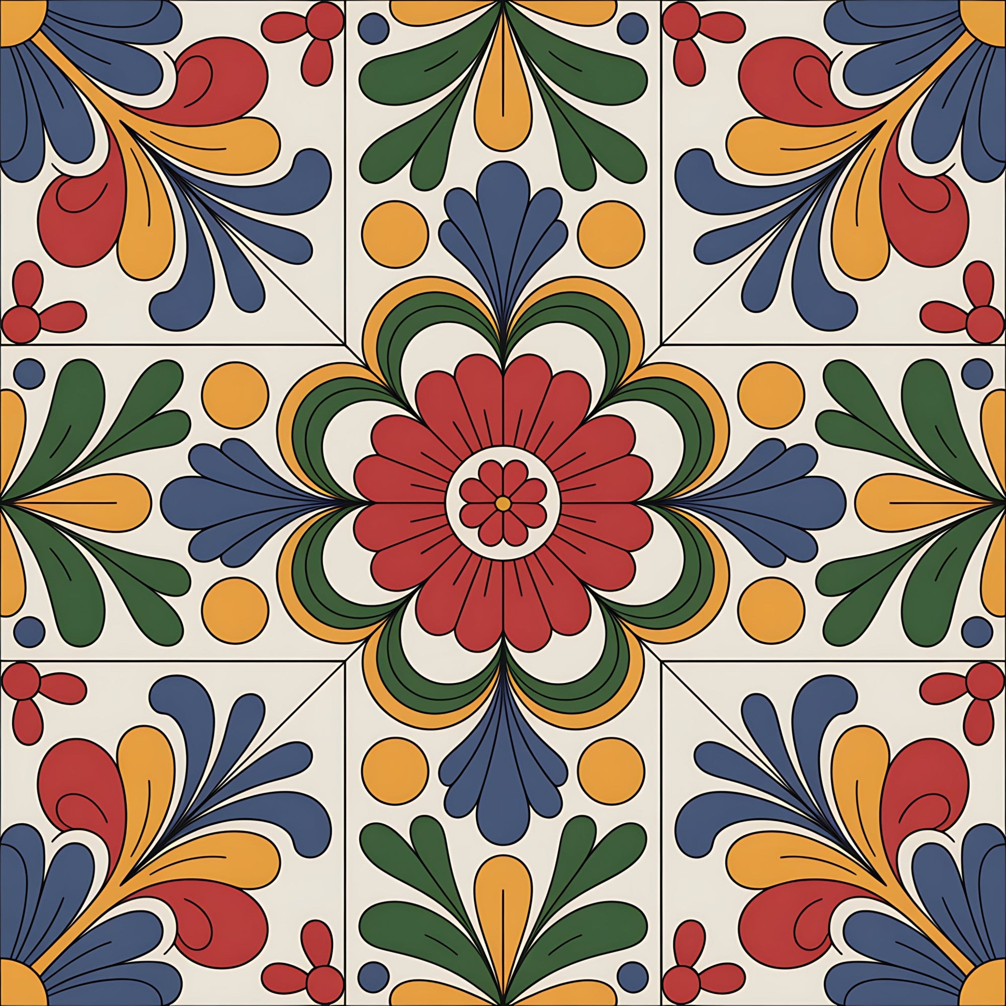 Fiesta Tiles Pattern 7 Minky Fabric