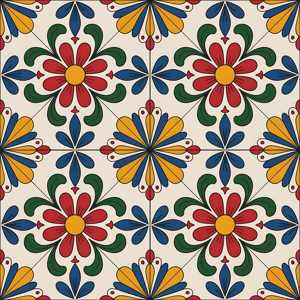 Fiesta Tiles Pattern 8 Minky Fabric