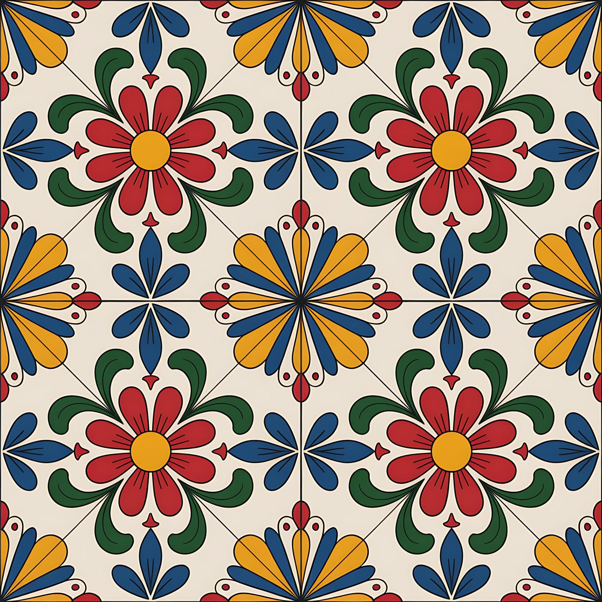 Fiesta Tiles Pattern 8 Minky Fabric