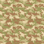 A seamless army camouflage pattern with green, brown, and beige abstract shapes.