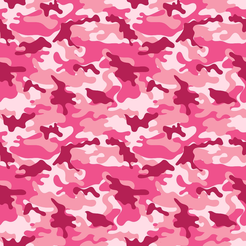 Pink and red camouflage pattern with abstract, irregular shapes in various shades.