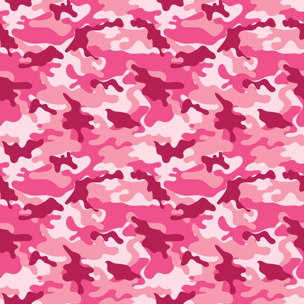 Pink and red camouflage pattern with abstract, irregular shapes in various shades.