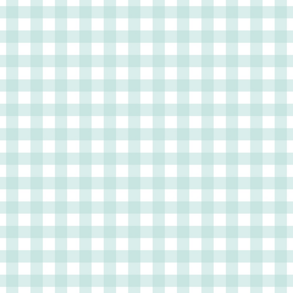 A pastel blue gingham pattern with evenly spaced checks on a white background.