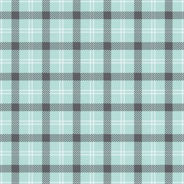 A blue and gray plaid pattern with intersecting lines forming squares on a flat surface.