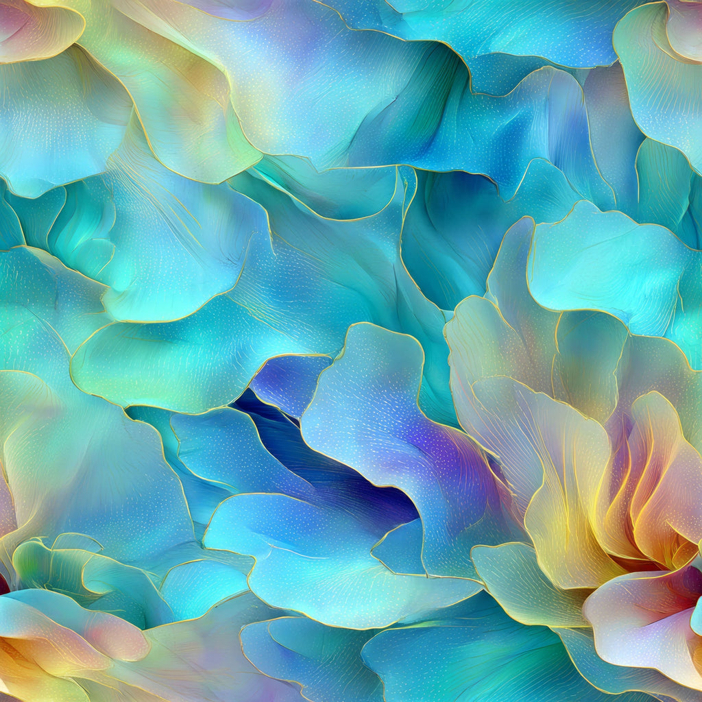 Mint Ruffle Abstract Pattern 2 Minky Fabric