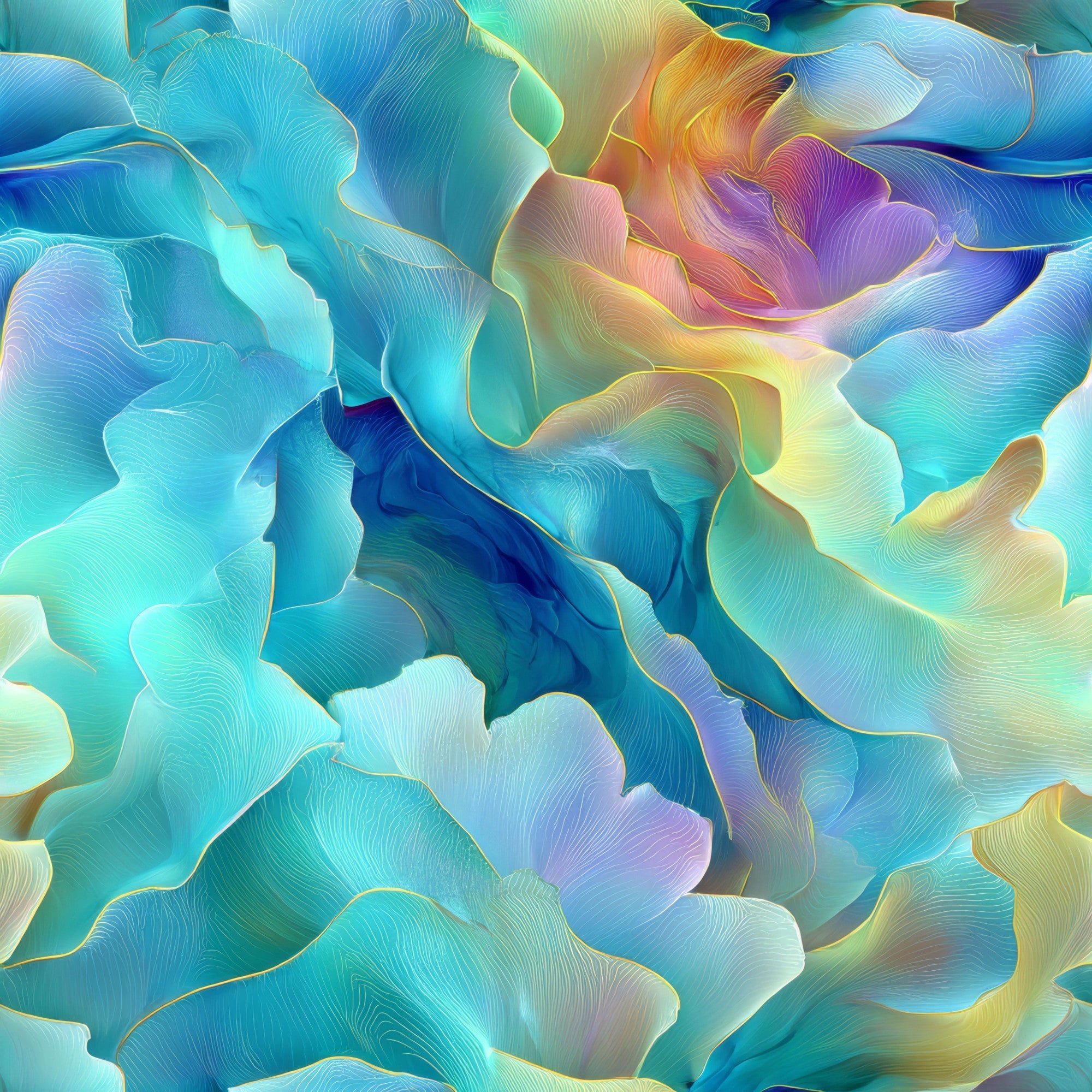Mint Ruffle Abstract Pattern 4 Minky Fabric