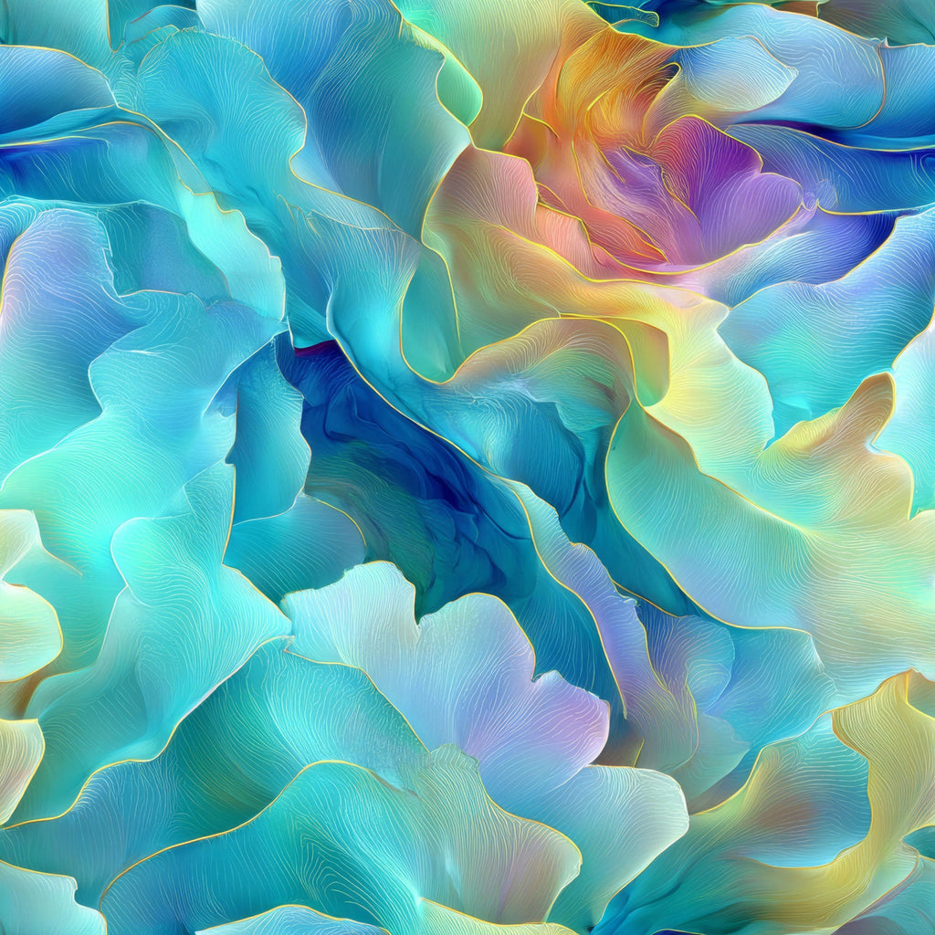 Mint Ruffle Abstract Pattern 4 Minky Fabric