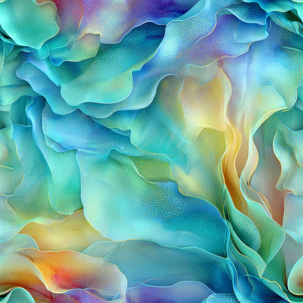 Mint Ruffle Abstract Pattern 5 Minky Fabric