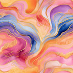 Modern Alcohol Ink Pattern 7 Fabric, quilting, cotton, fabric, abstract, fluid design, vibrant colors, orange, pink, purple, blue, yellow, swirling, artistic, smooth texture, premium material, soft finish, continuous yardage, crafted in USA, creative textile