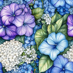 Periwinkle Garden Pattern 5 Minky Fabric