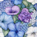 Periwinkle Garden Pattern 6 Minky Fabric