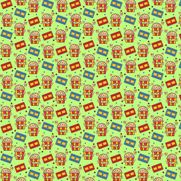 Pattern of pixelated hamburger characters with boxes and stars on a light green background.