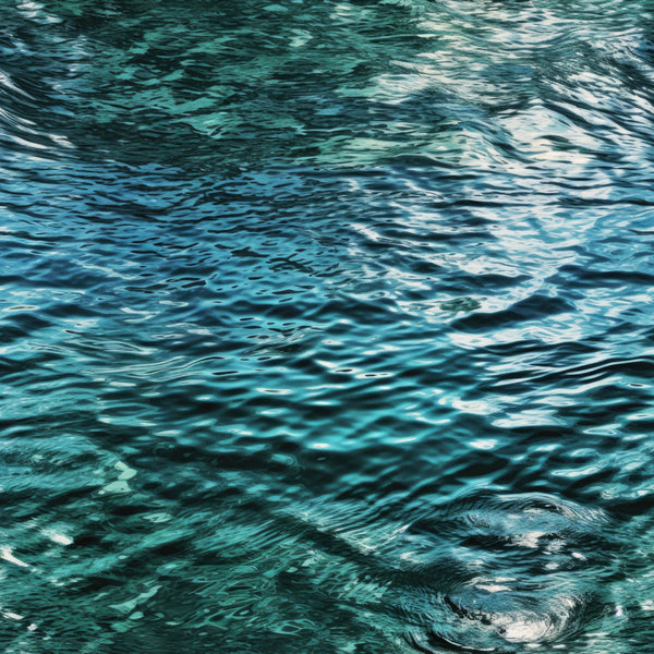 Nature Texture Pattern 13 minky fabric with abstract rippling deep teal, turquoise, black and white flowing texture