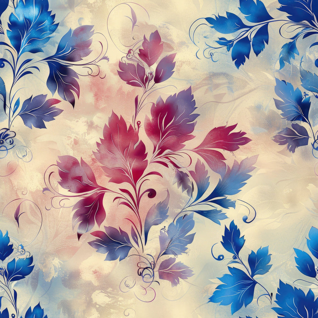 Faded Foliage Pattern 1 Minky Fabric