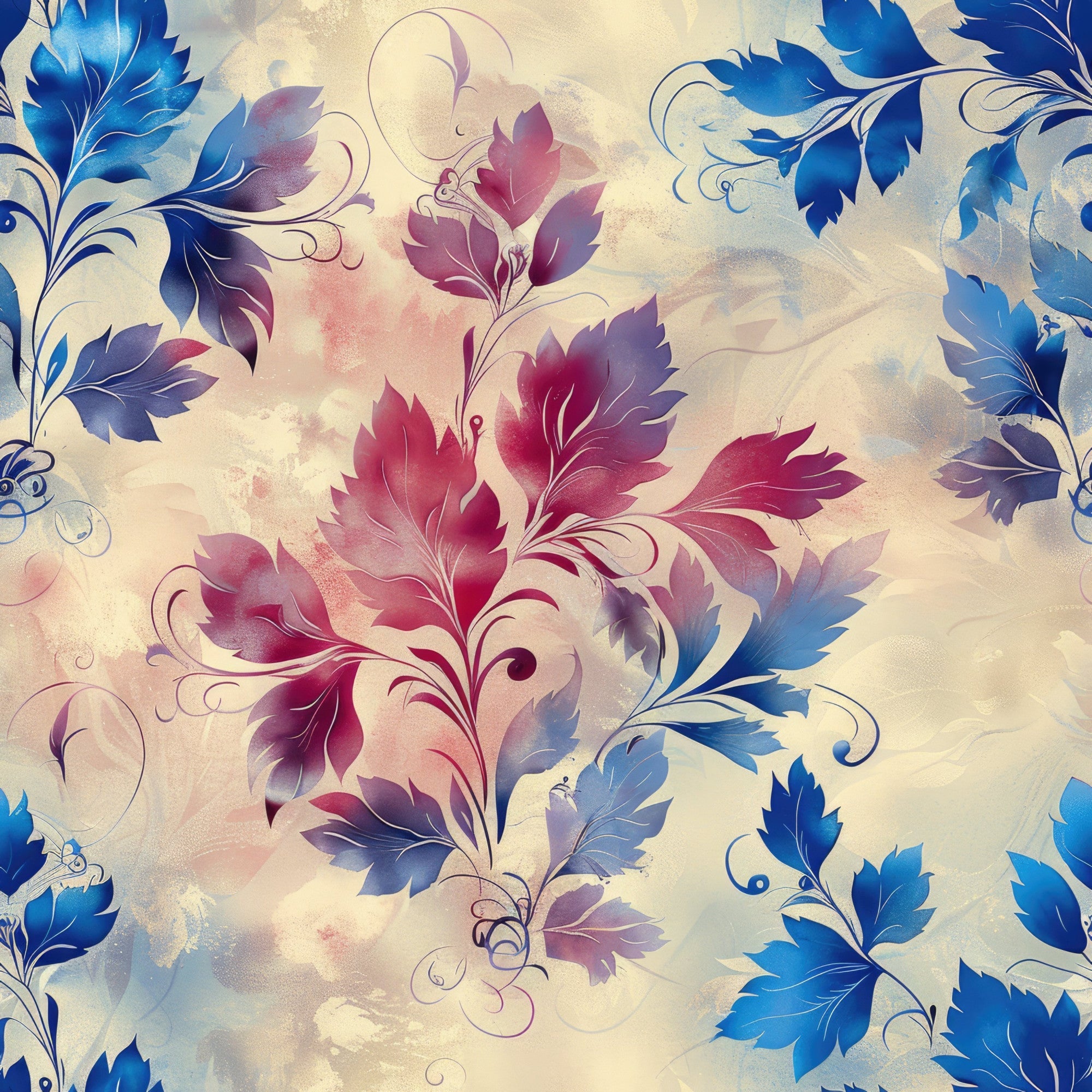 Faded Foliage Pattern 1 Minky Fabric
