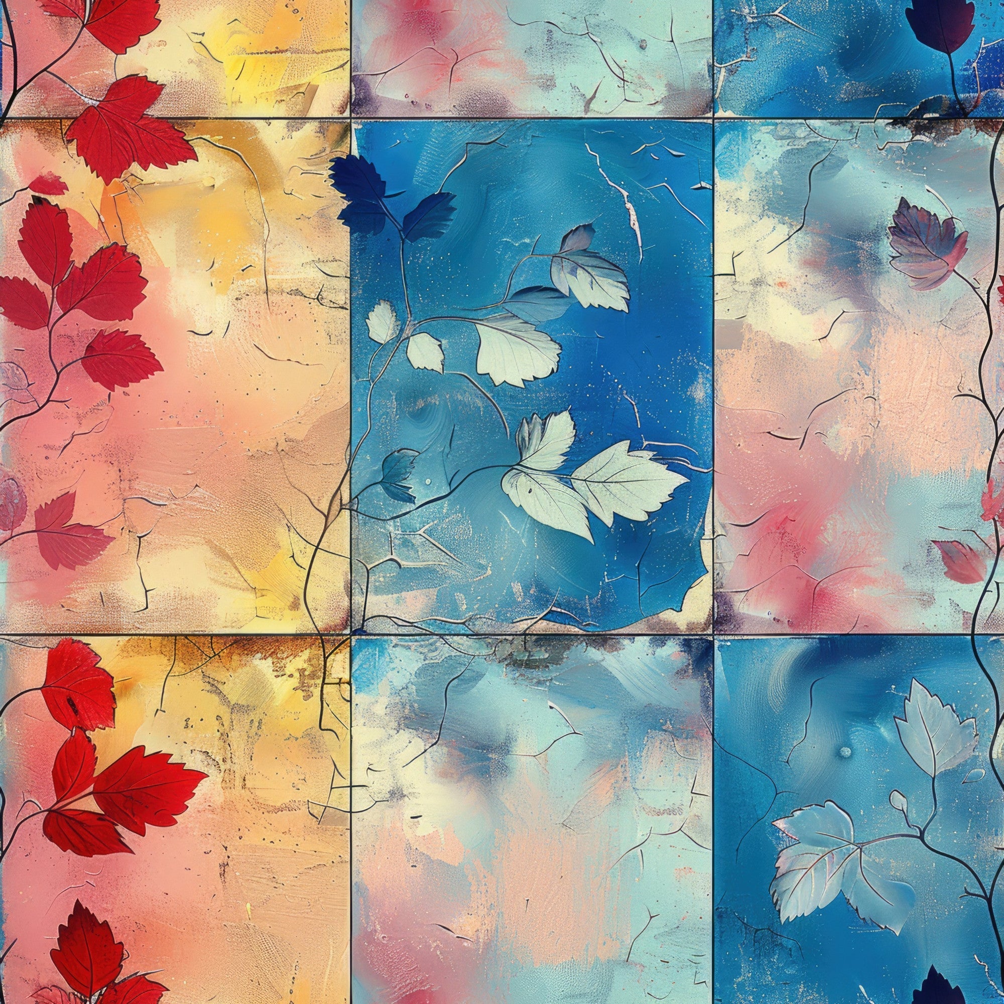 Faded Foliage Pattern 5 Minky Fabric