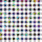 neon colors, geometric squares,, fabric panel, bright blues, vibrant greens, hot pink, electric purple, lime green, turquoise, magenta, checkerboard pattern, grid layout, modern abstract, contemporary design, quilting blocks, cotton fabric, rainbow colors, digital print, craft fabric