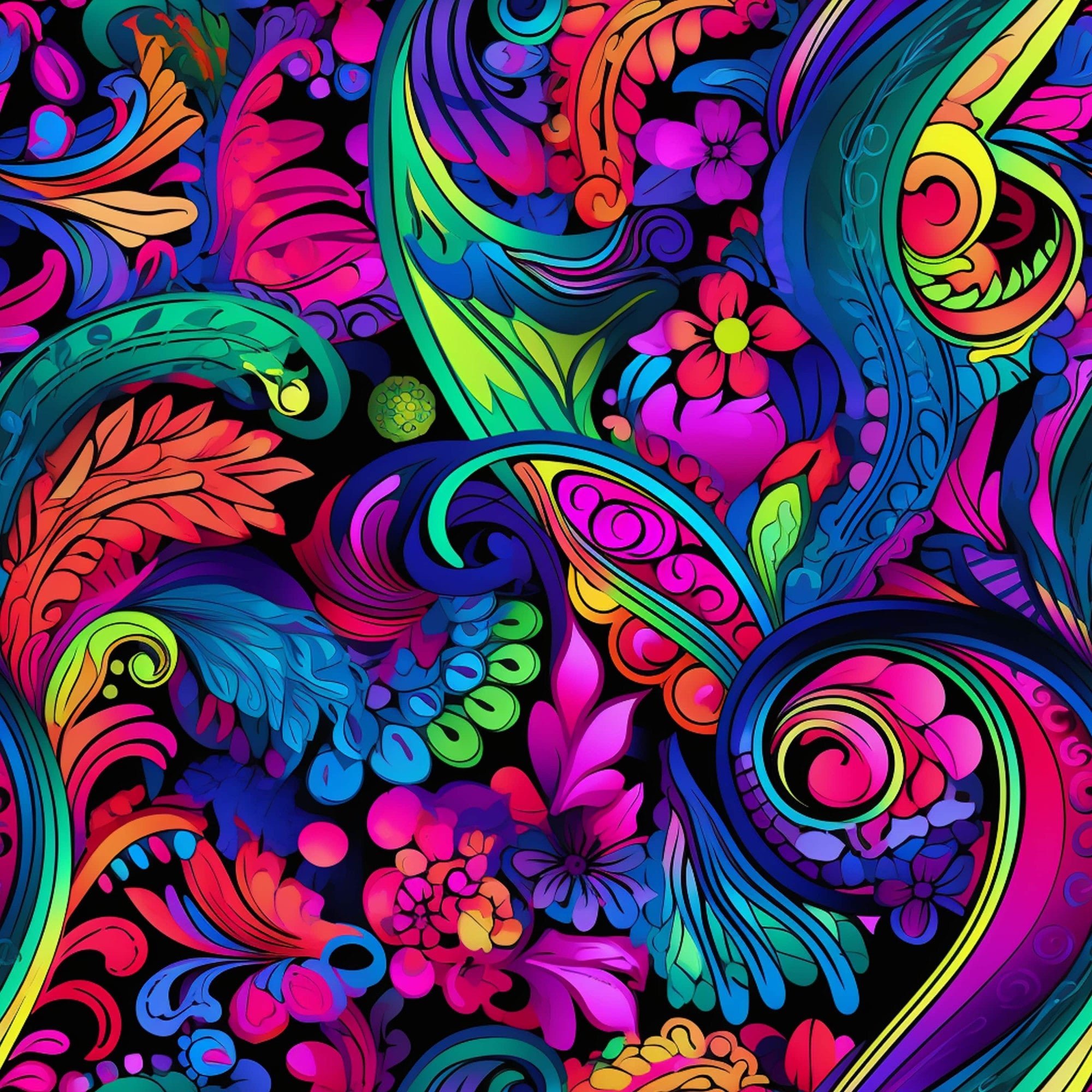 Electric Swirls Pattern 8 Minky Fabric