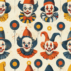 Old Timey Clown Pattern 10 Quilting Cotton Fabric