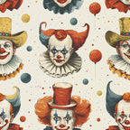 Old Timey Clown Pattern 6 Quilting Cotton Fabric