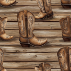 cowboy boots, western wear, brown leather, tan colors, beige tones, wood planks, rustic background, ornate stitching, decorative patterns, western theme, ranch style, country motif,, fabric panel, vintage look, weathered wood, boot collection, southwestern style, rodeo inspired, earthy palette