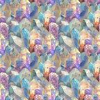 Pattern of colorful, reflective crystals with shades of blue, purple, orange, and pink, arranged closely together, creating a vibrant and iridescent texture.