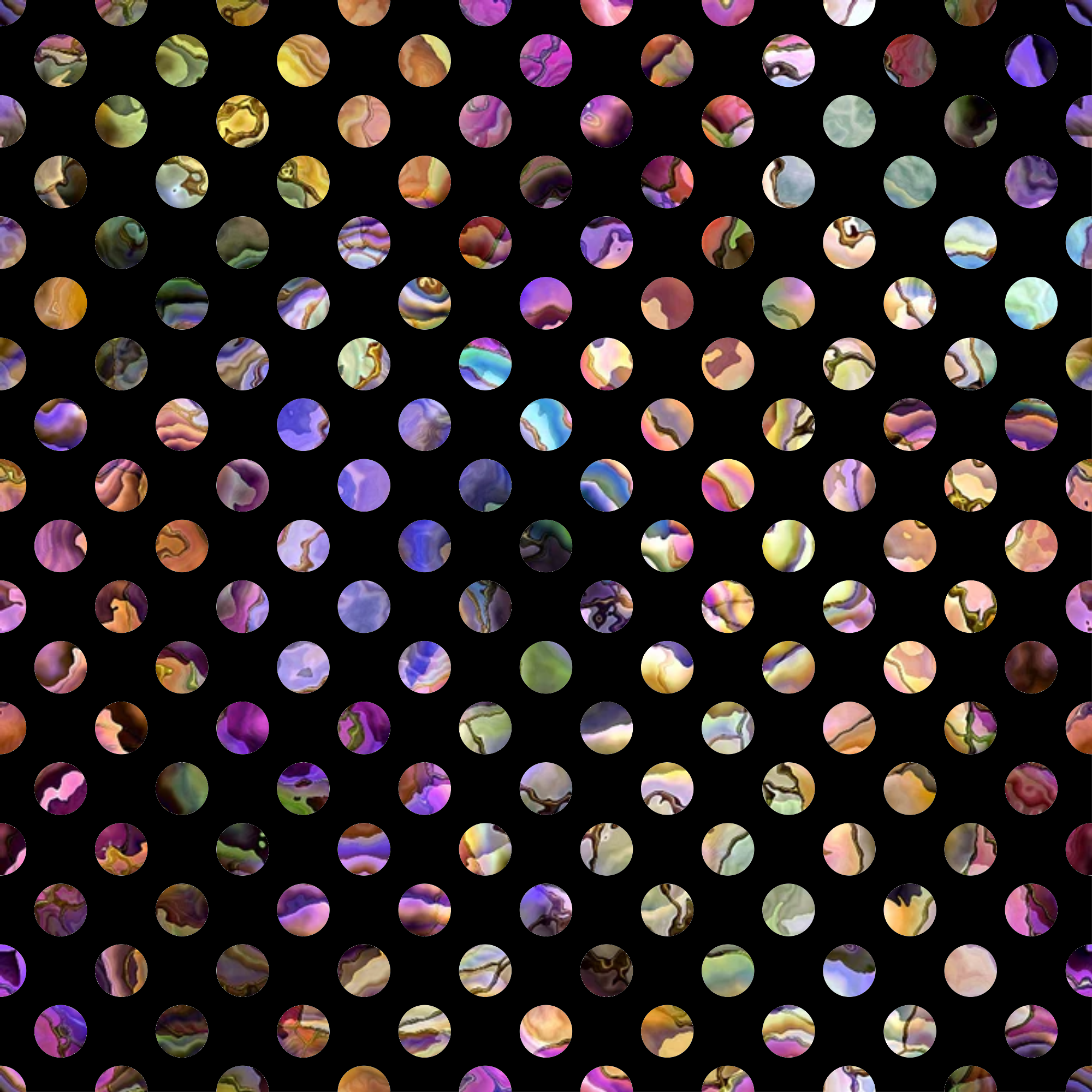oyster shells, iridescent circles, pearl luster, pastel colors, purple hues, pink tones, golden yellow, seafoam green, mother of pearl, holographic effect, circular pattern, polka dots, ocean treasures, shimmery surface,, fabric panel, nautical theme, beach inspired, rainbow shimmer, black background
