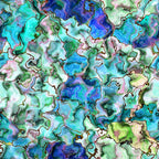 Abstract pattern with swirling, vibrant colors in shades of blue, green, and purple, resembling a fluid, marbled texture.