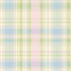 Plaid pattern with intersecting lines in pastel green, blue, pink, and yellow forming squares and rectangles.