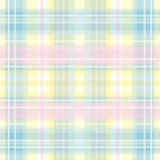 Pastel-colored plaid pattern with intersecting lines in blue, yellow, pink, and green hues.