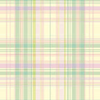 Plaid pattern with pastel colors including yellow, green, pink, and beige forming intersecting lines on a light background.