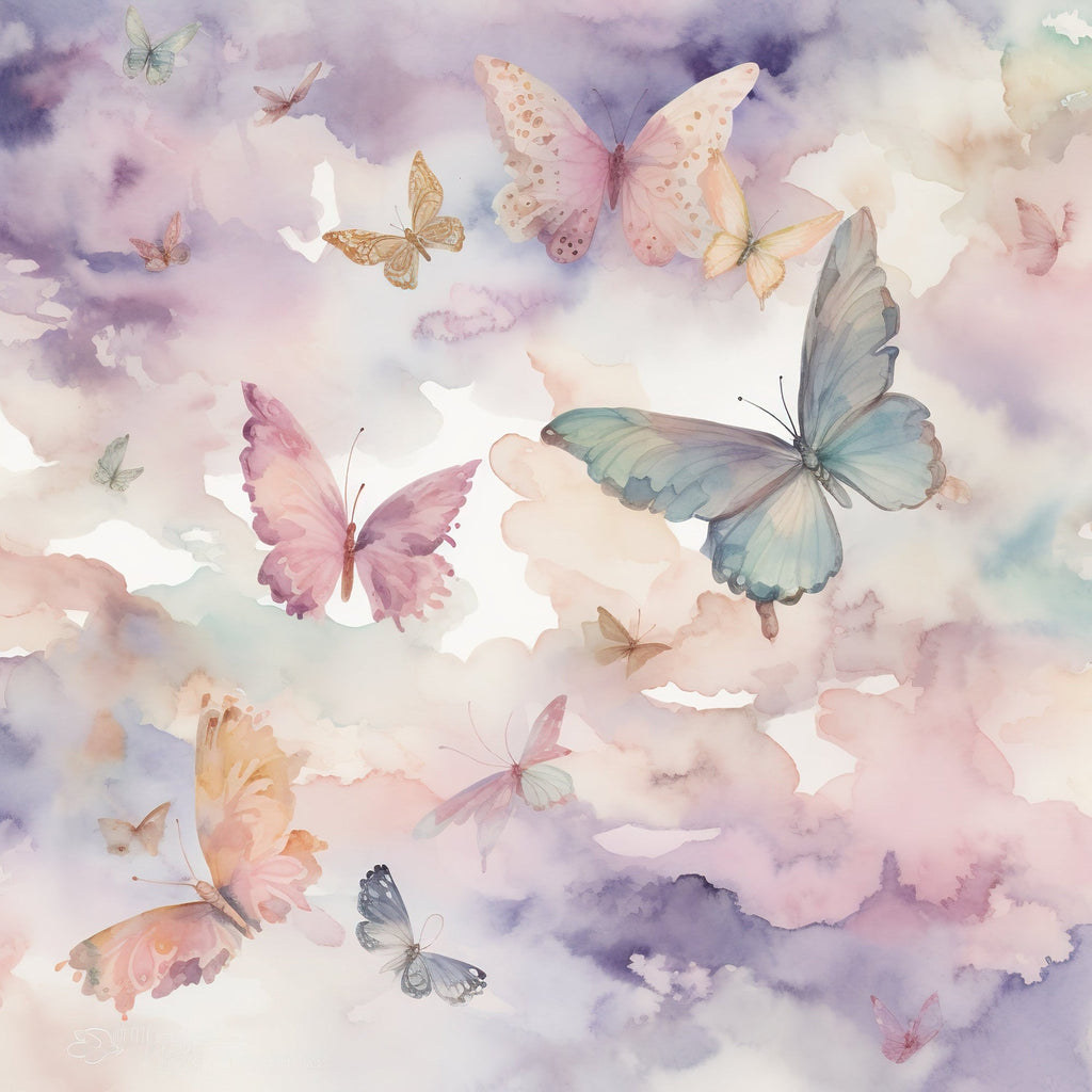 Pastel Butterfly Heaven Pattern 1 Minky Fabric
