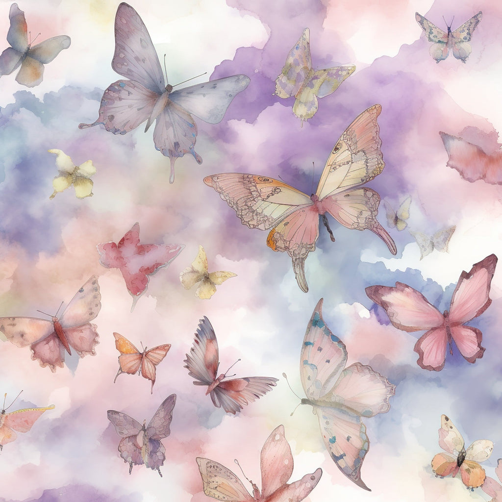 Pastel Butterfly Heaven Pattern 12 Minky Fabric