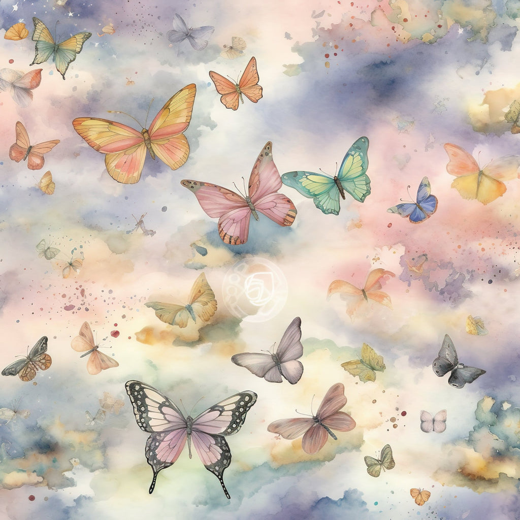 Pastel Butterfly Heaven Pattern 3 Minky Fabric