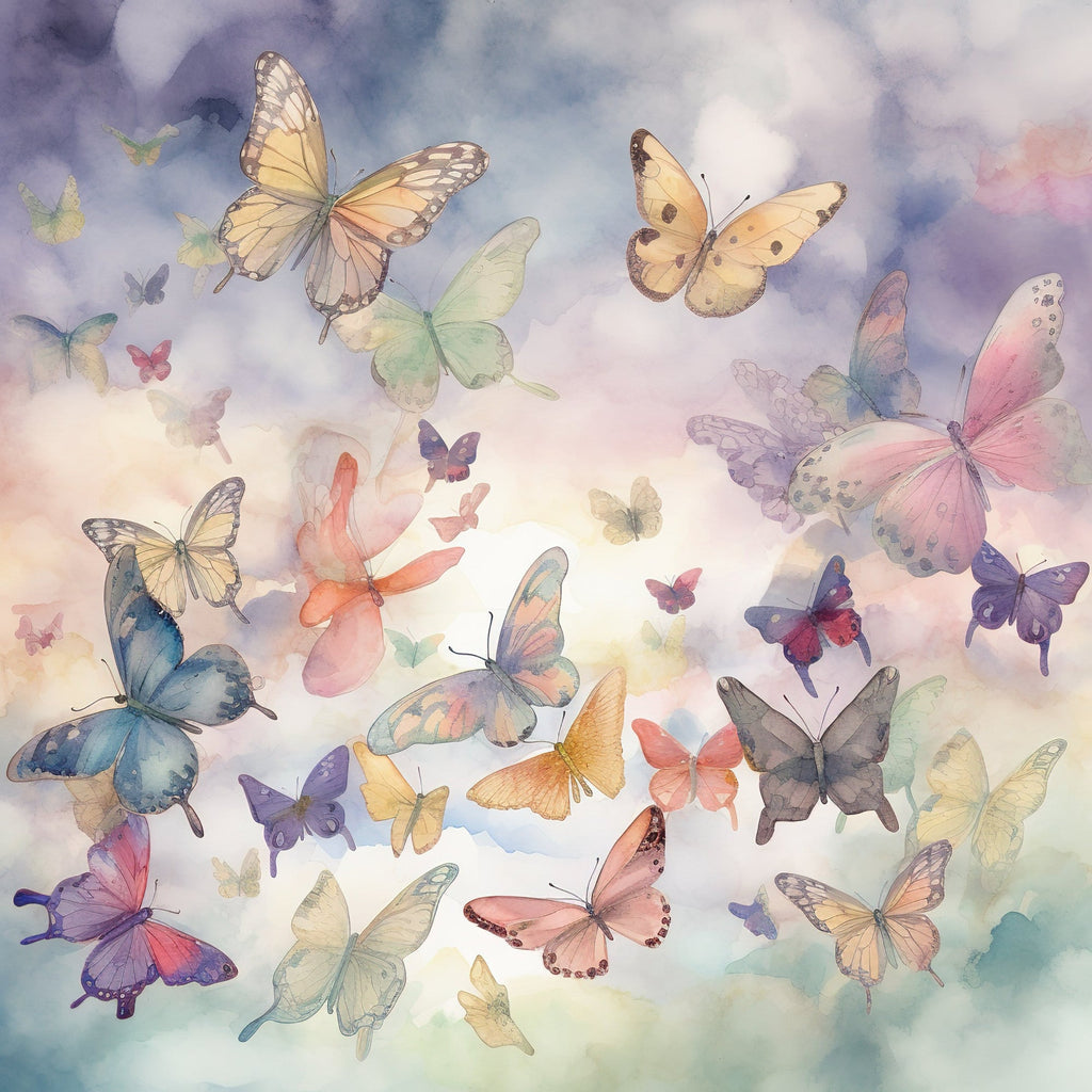 Pastel Butterfly Heaven Pattern 4 Minky Fabric