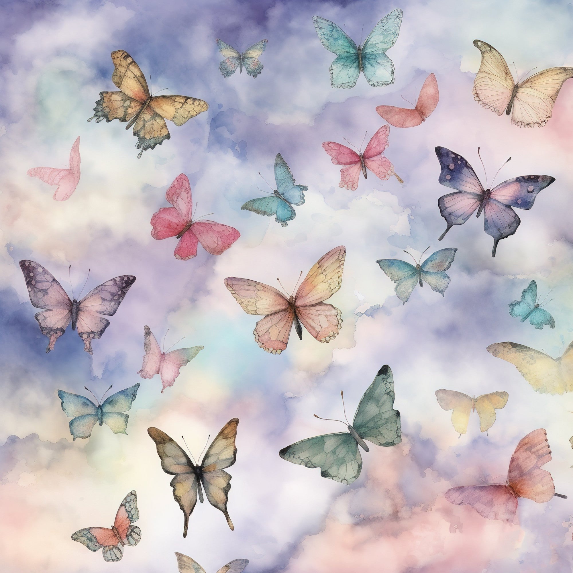 Pastel Butterfly Heaven Pattern 6 Minky Fabric