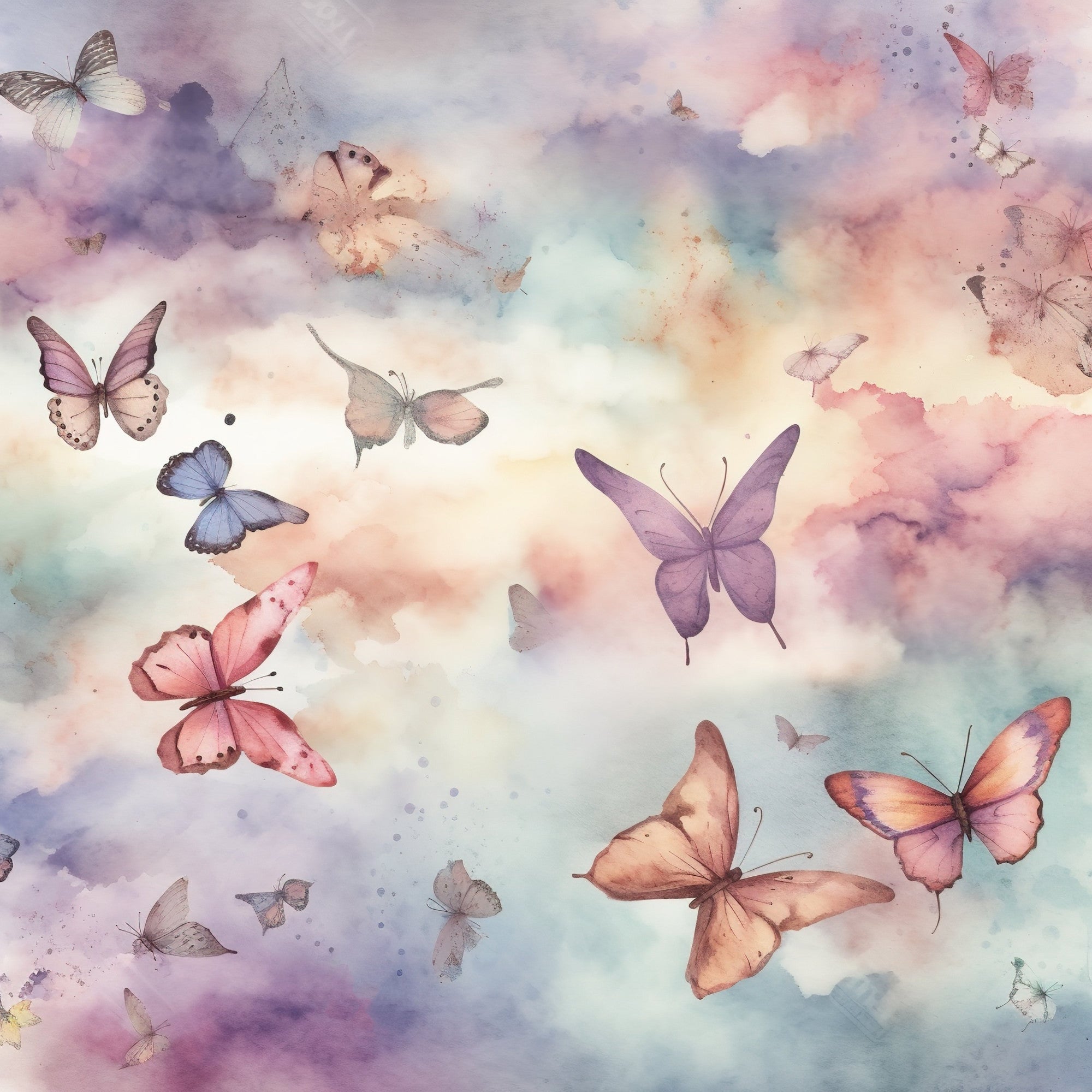 Pastel Butterfly Heaven Pattern 7 Minky Fabric