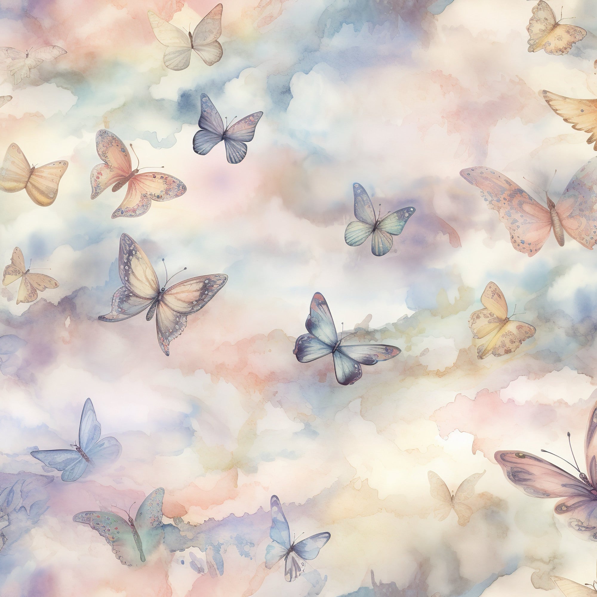Pastel Butterfly Heaven Pattern 8 Minky Fabric