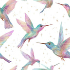 Pastel Hummingbirds Pattern 1 Minky Fabric