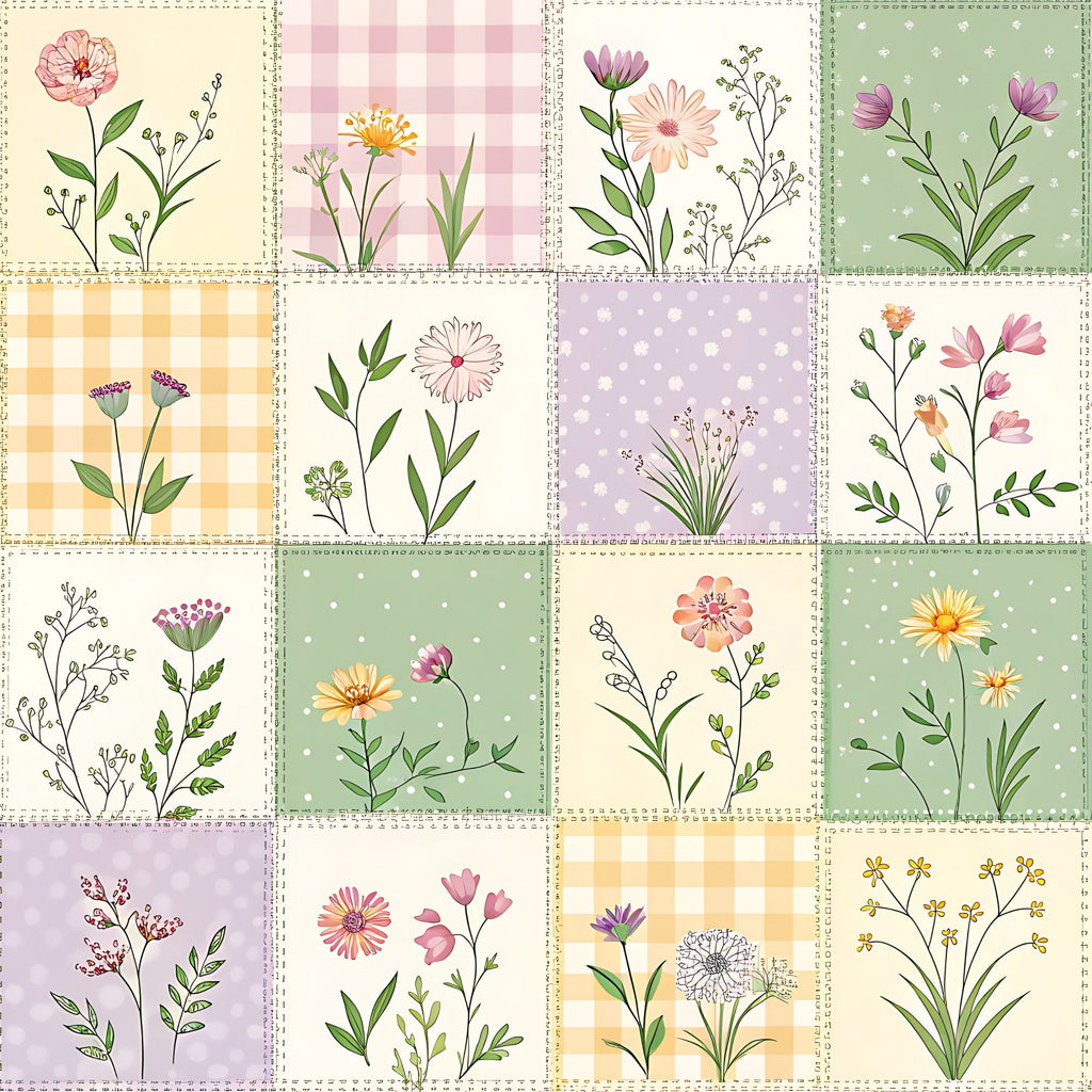 Stitched Meadow Pattern 11 Minky Fabric
