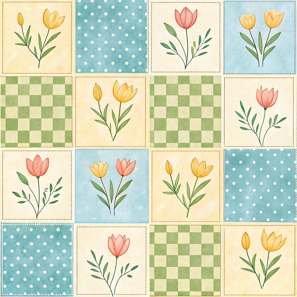 Stitched Meadow Pattern 2 Minky Fabric