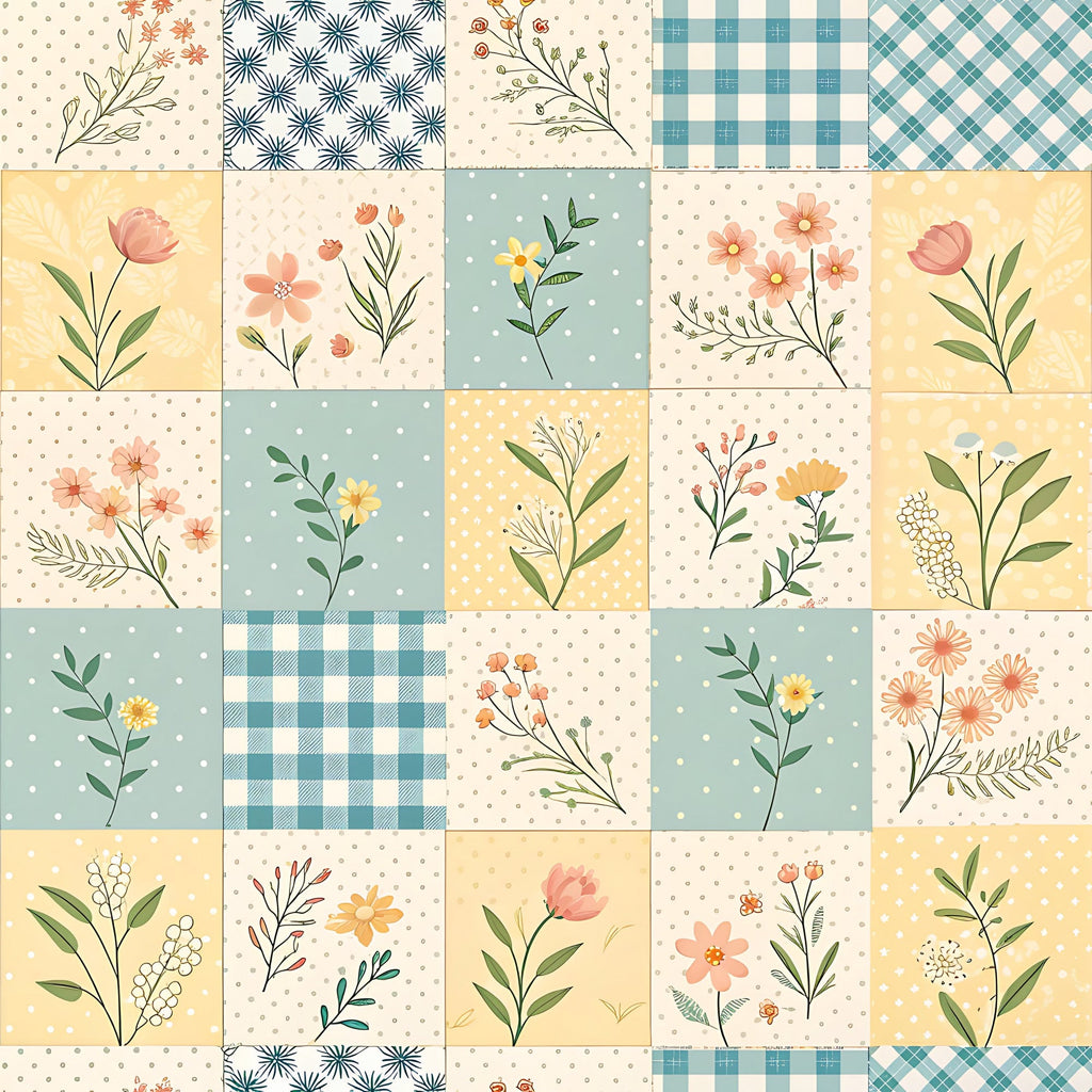 Stitched Meadow Pattern 5 Minky Fabric