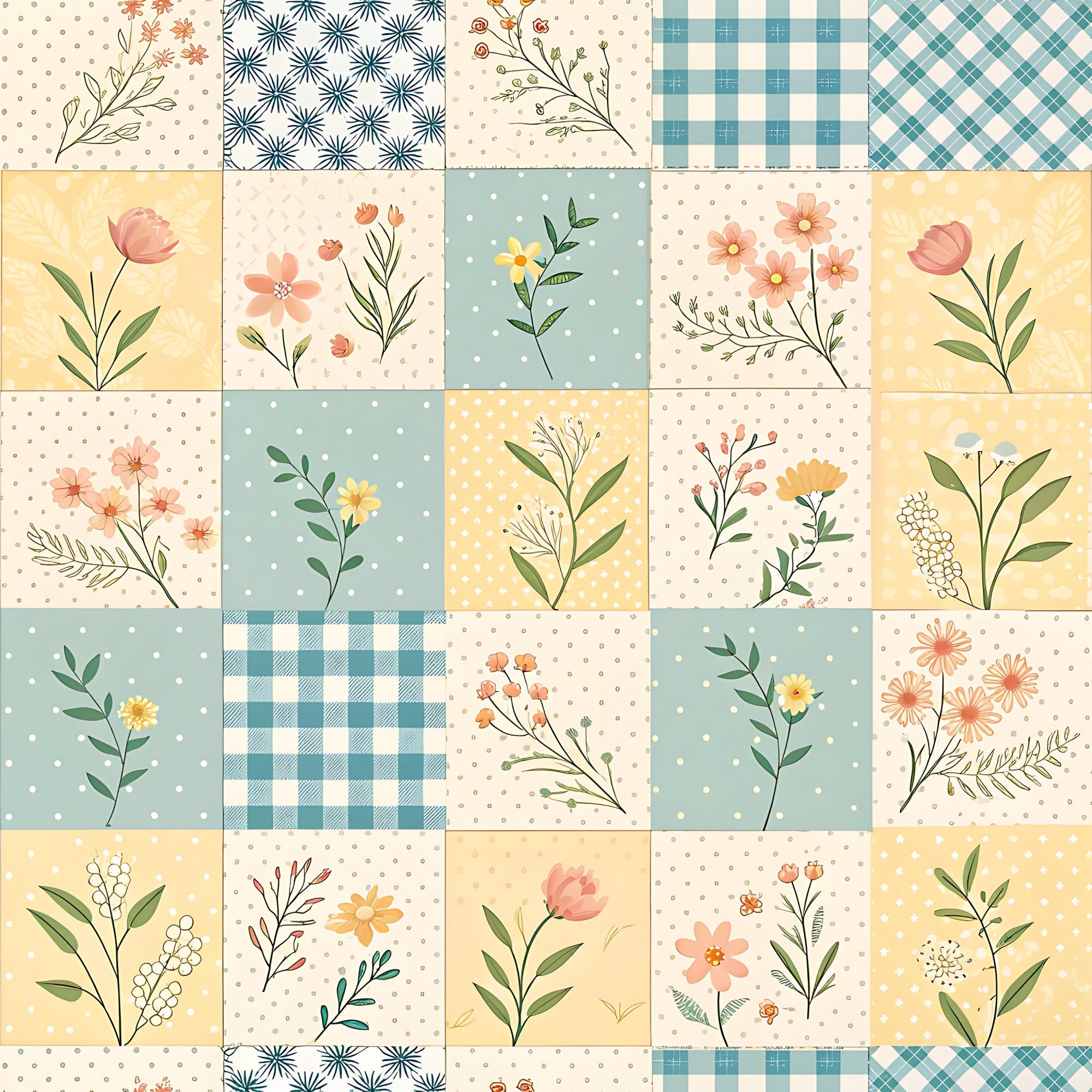 Stitched Meadow Pattern 5 Minky Fabric