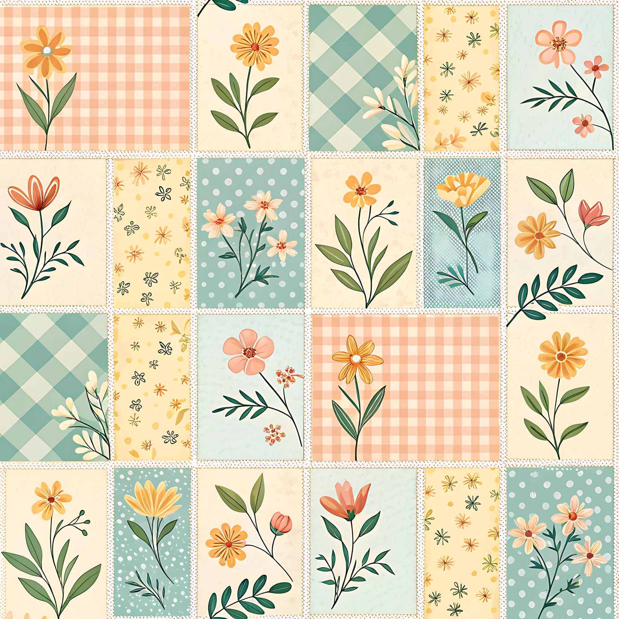 Stitched Meadow Pattern 6 Minky Fabric