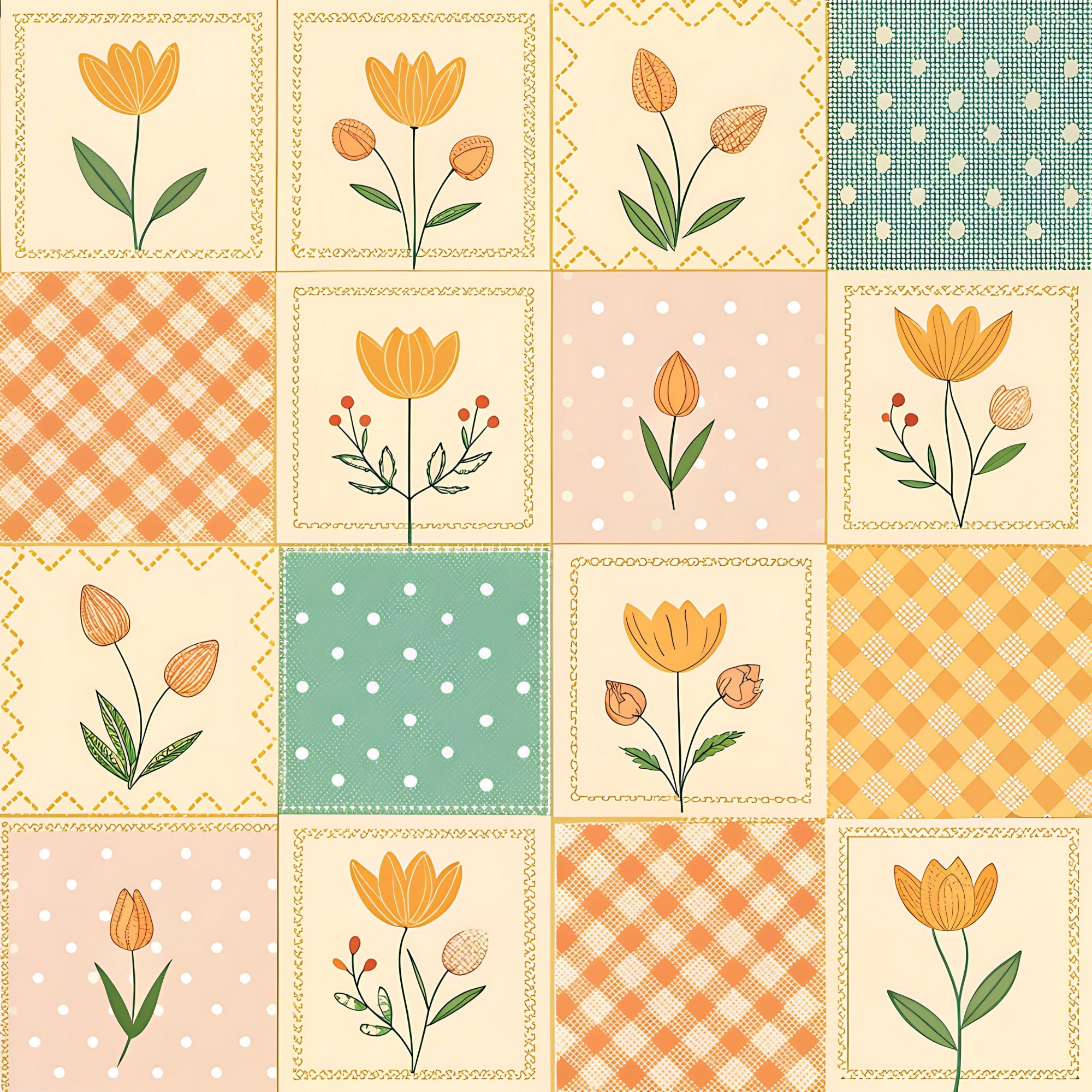 Stitched Meadow Pattern 7 Minky Fabric