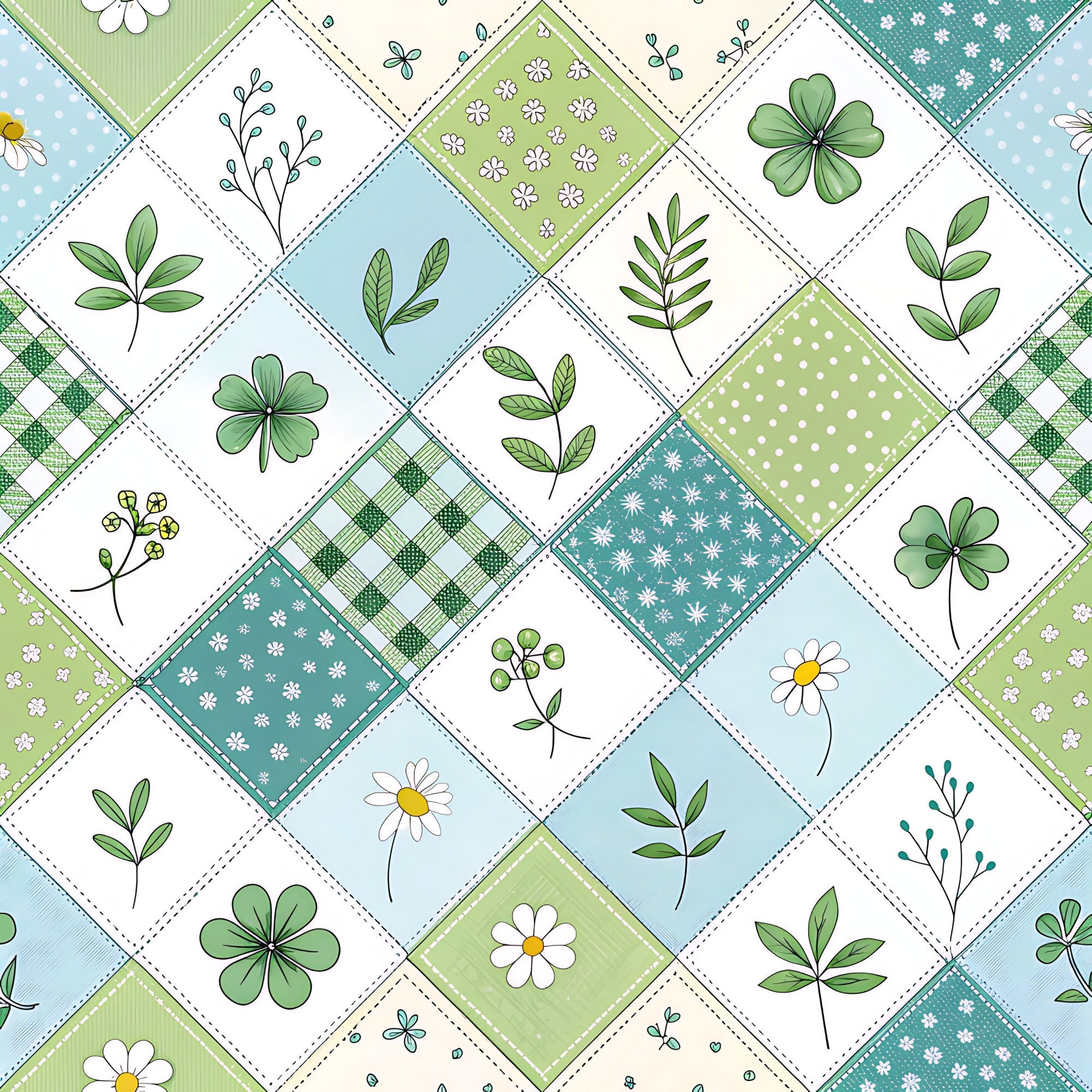 Stitched Meadow Pattern 9 Minky Fabric