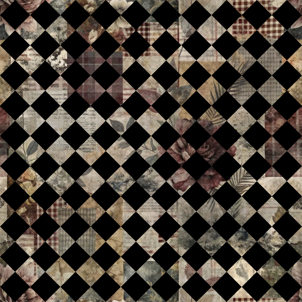 Heirloom Collage Pattern 14 Minky Fabric