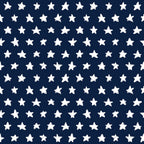 '- Patriotic July Pattern 4 Fabric - White stars - Navy blue background - Star print - Cotton textile - Quilting material - American inspired design - Fabric yardage - Soft texture - Classic cotton cloth