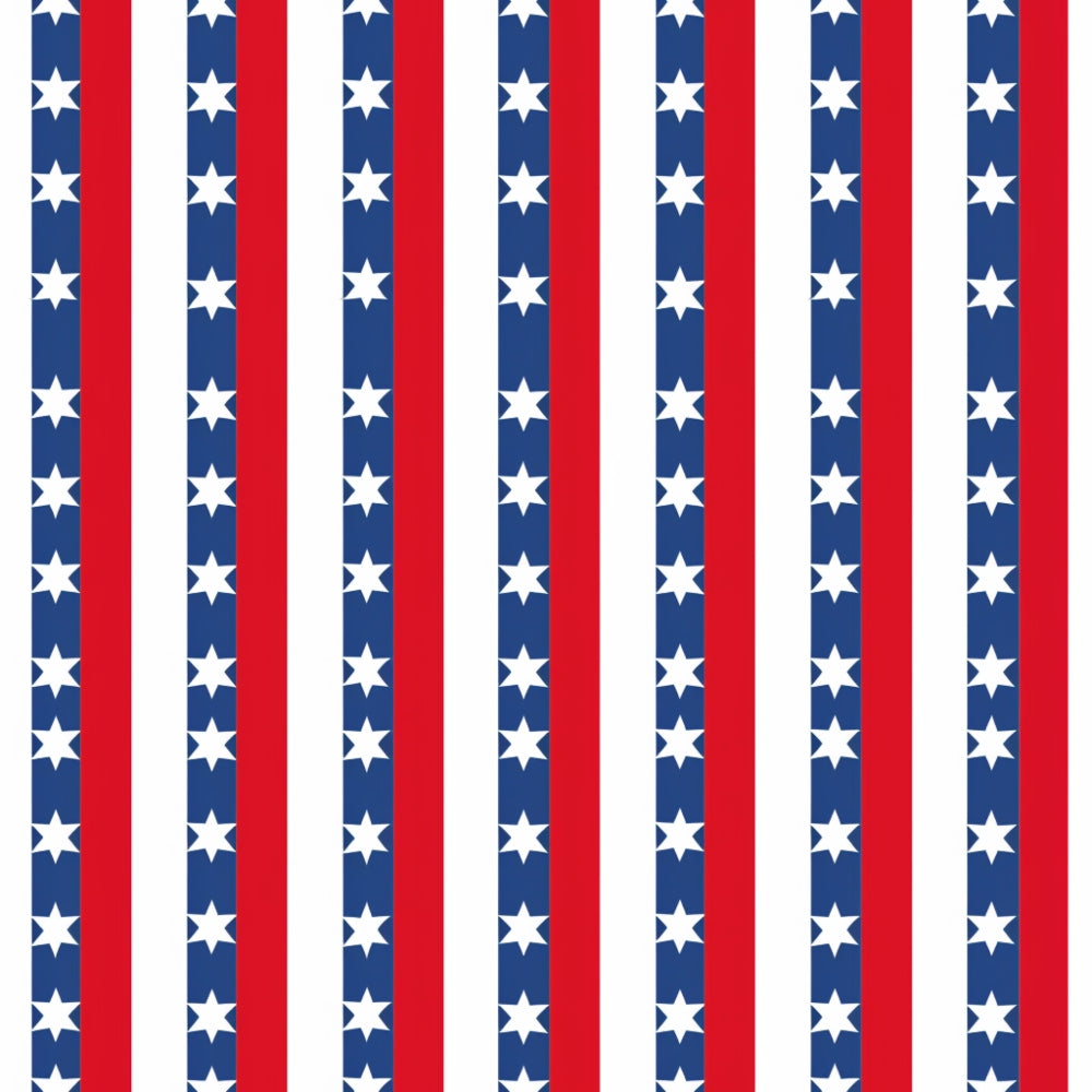 Red and white vertical stripes with alternating blue bands featuring white stars.